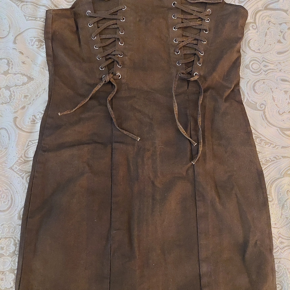 Fashion Nova Brown Strapless Casual Dress